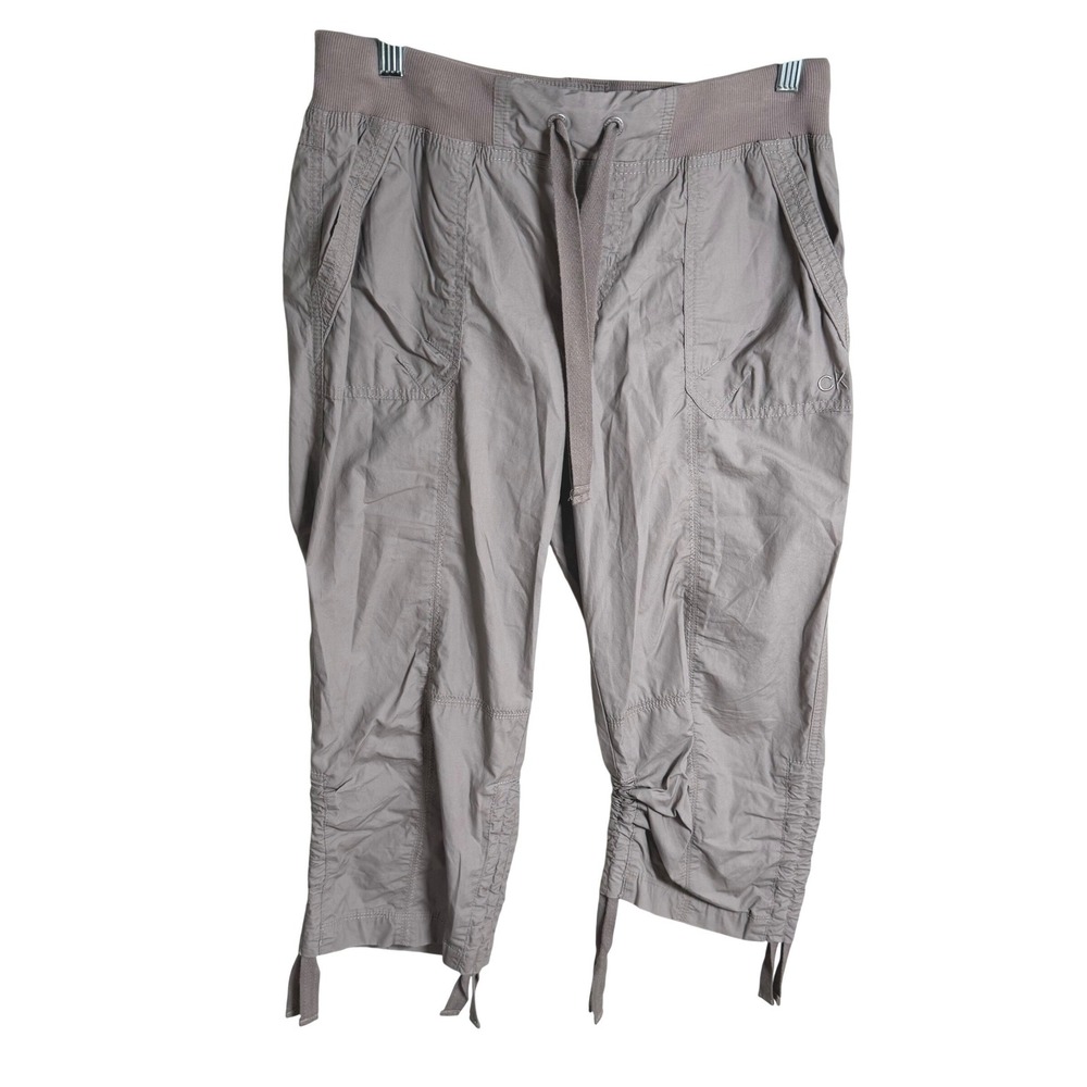 Calvin Klein Women Performance Cargo Capri Pant S Y2K Gorpcore Hiking Utility